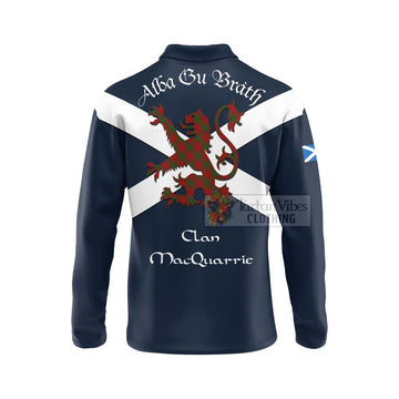 MacQuarrie (McQuarrie) Tartan Lion Rampant Long Sleeve Polo Shirt  Proudly Display Your Heritage with Alba Gu Brath and Clan Name