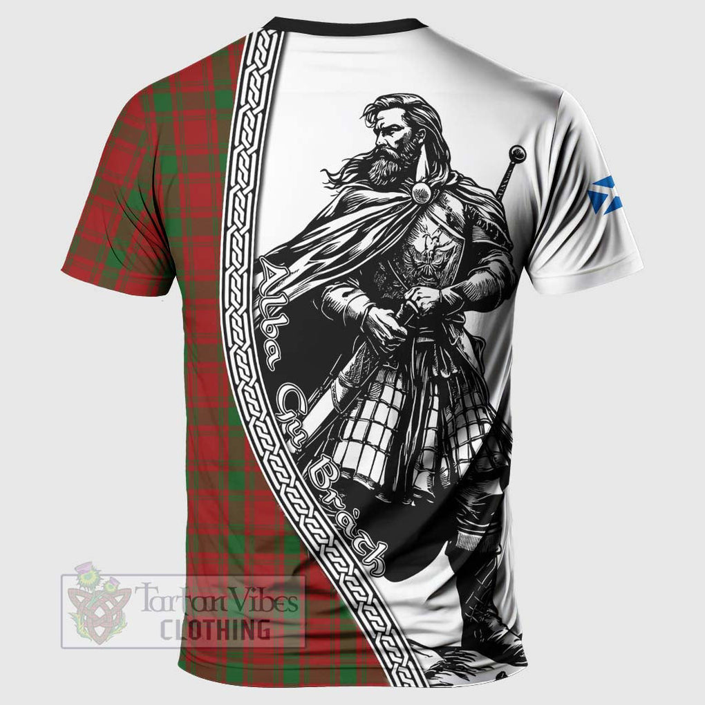 Tartan Vibes Clothing MacQuarrie (McQuarrie) Tartan Clan Crest T-Shirt with Highlander Warrior Celtic Style