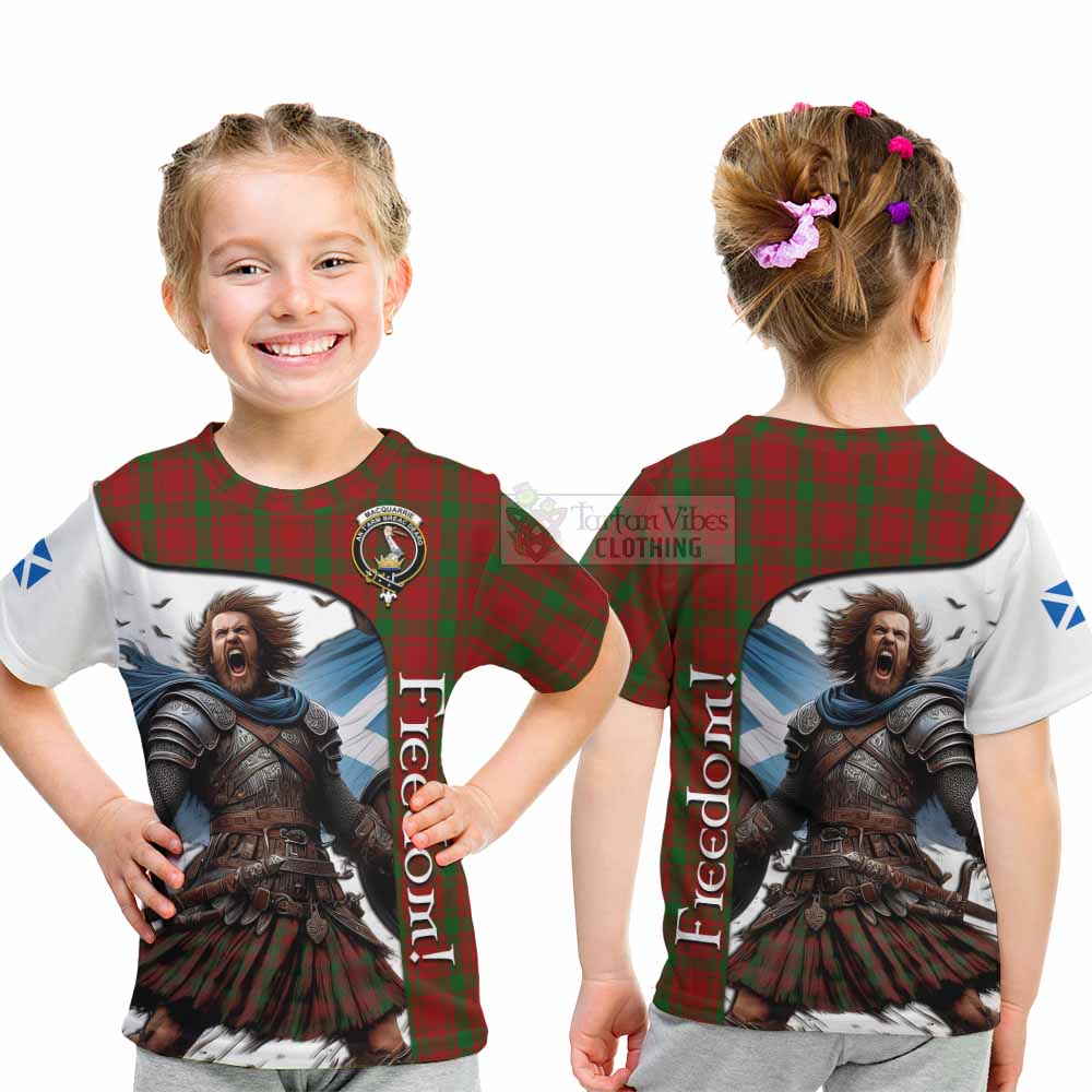 Tartan Vibes Clothing MacQuarrie (McQuarrie) Crest Tartan Kid T-Shirt Inspired by the Freedom of Scottish Warrior