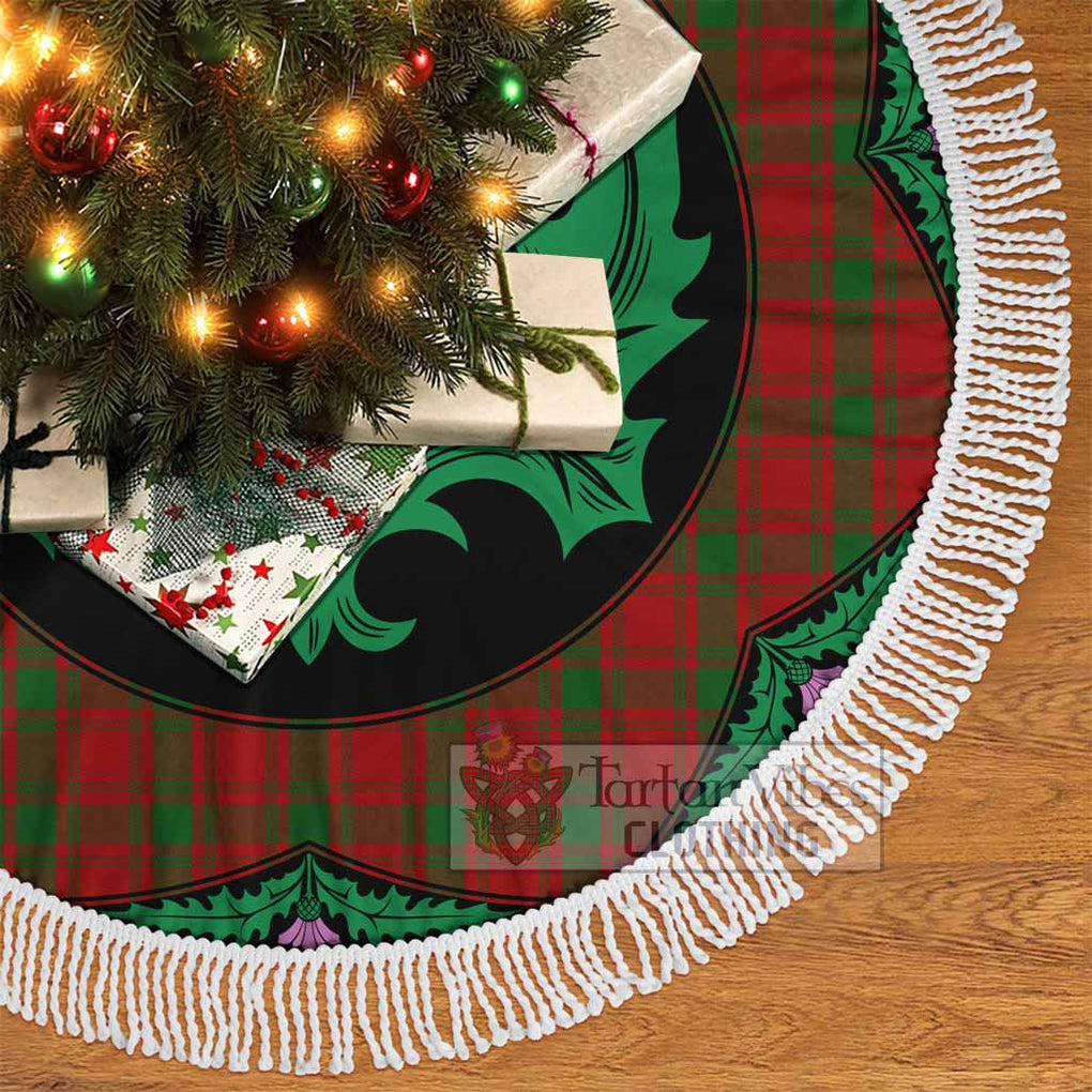 Tartan Vibes Clothing MacQuarrie (McQuarrie) Tartan Christmas Tree Skirt Scottish Thistle Style