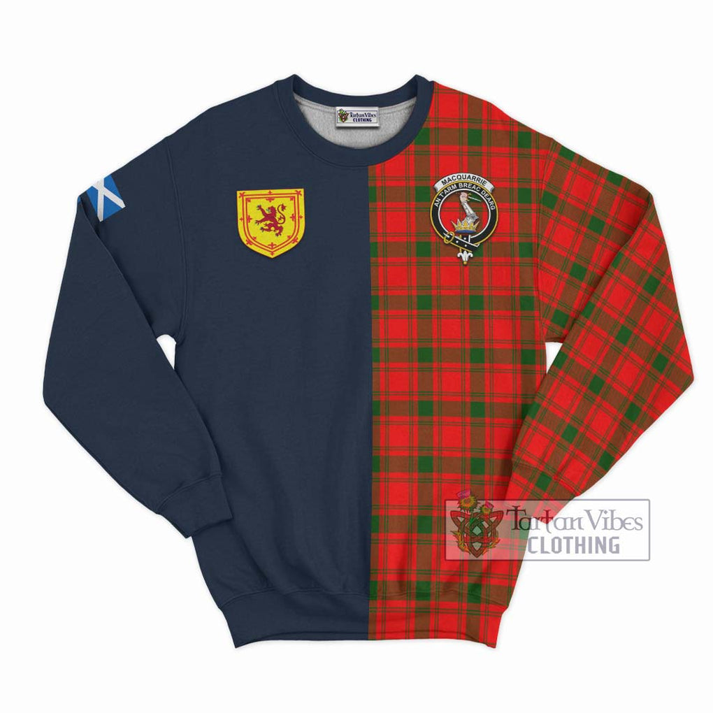 Tartan Vibes Clothing MacQuarrie Modern Tartan Sweatshirt with Scottish Lion Royal Arm Half Style