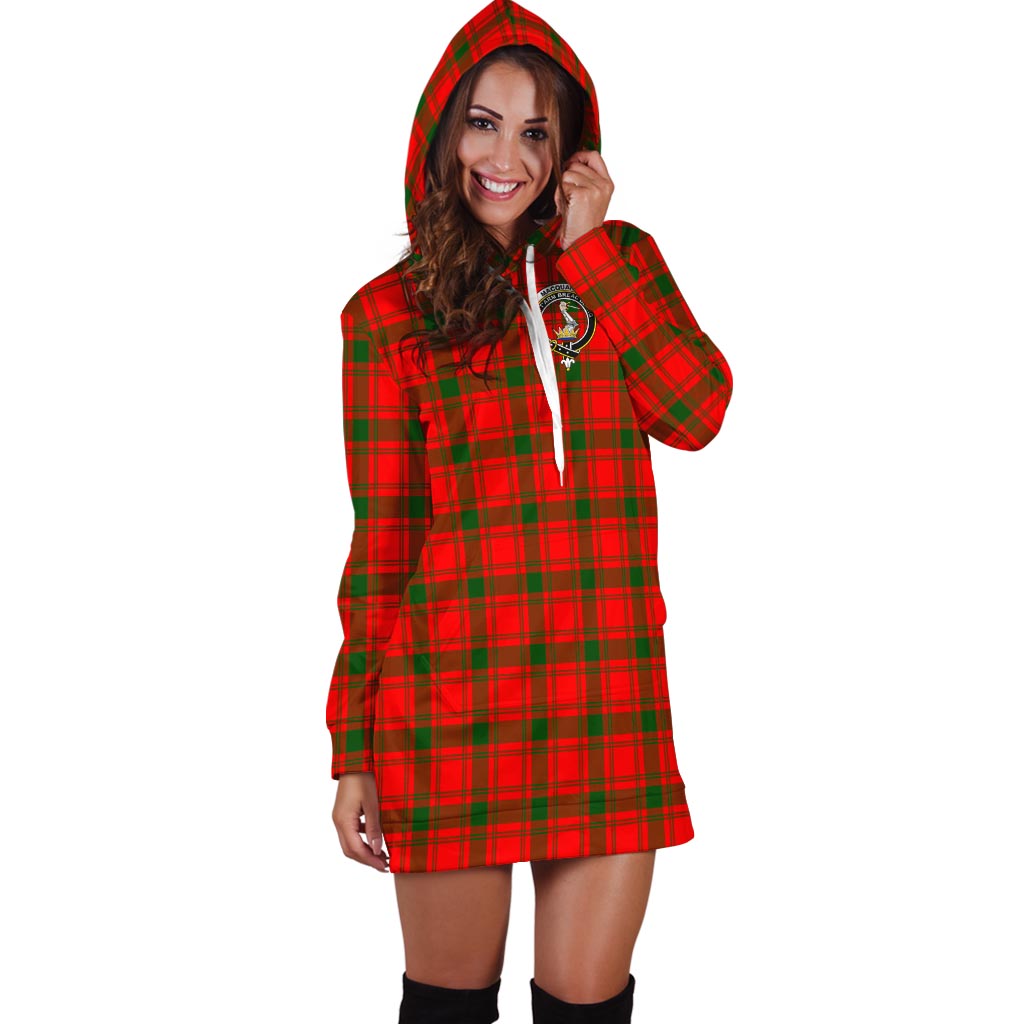 MacQuarrie Modern Tartan Hoodie Dress with Family Crest - Tartan Vibes Clothing