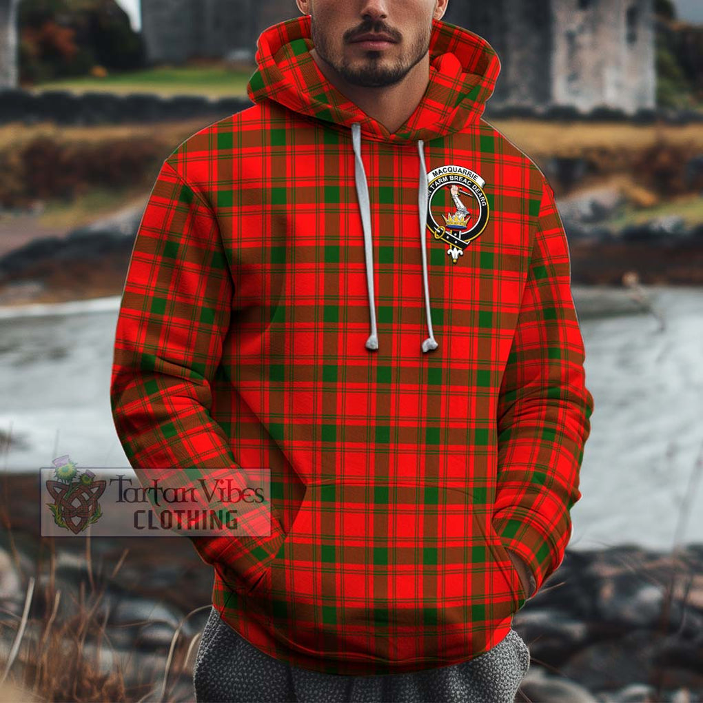 MacQuarrie Modern Tartan Cotton Hoodie with Family Crest Pullover Hoodie XS - Tartan Vibes Clothing