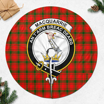 MacQuarrie Modern Tartan Christmas Tree Skirt with Family Crest