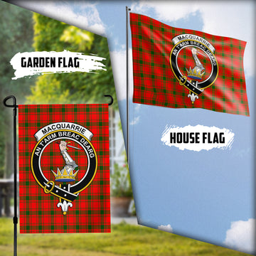 MacQuarrie Modern Tartan Flag with Family Crest