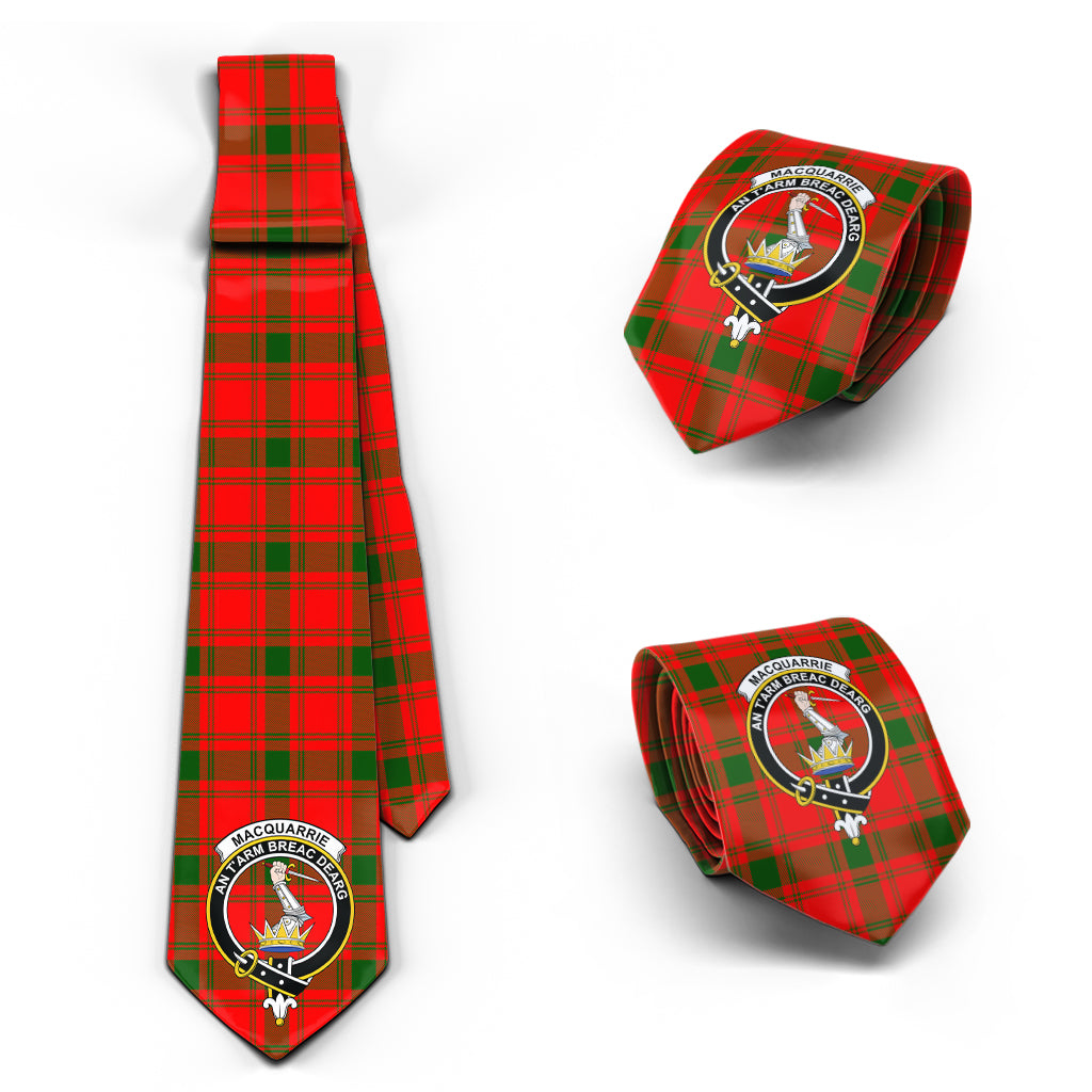 MacQuarrie Modern Tartan Classic Necktie with Family Crest Necktie One Size - Tartan Vibes Clothing