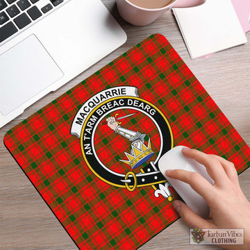 MacQuarrie Modern Tartan Mouse Pad with Family Crest