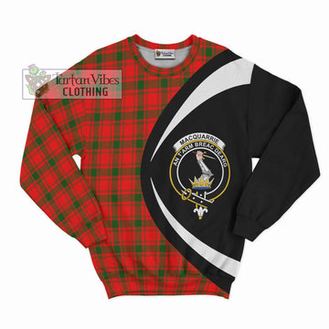 MacQuarrie Modern Tartan Sweatshirt with Family Crest Circle Style