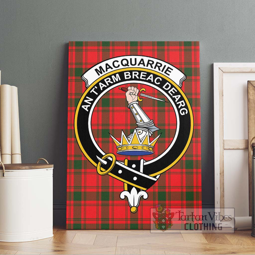 MacQuarrie Modern Tartan Canvas Print Wall Art with Family Crest Without Frame - Tartan Vibes Clothing