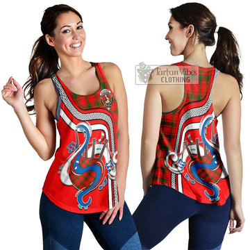 MacQuarrie Modern Tartan Women's Racerback Tanks with Epic Bagpipe Style