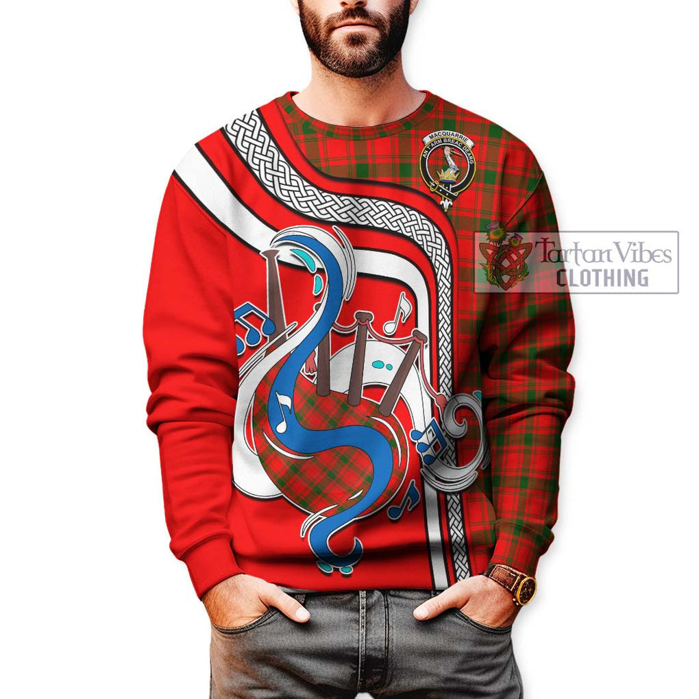 Tartan Vibes Clothing MacQuarrie Modern Tartan Sweatshirt with Epic Bagpipe Style