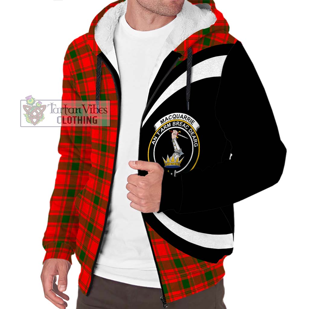 MacQuarrie Modern Tartan Sherpa Hoodie with Family Crest Circle Style Unisex S - Tartan Vibes Clothing