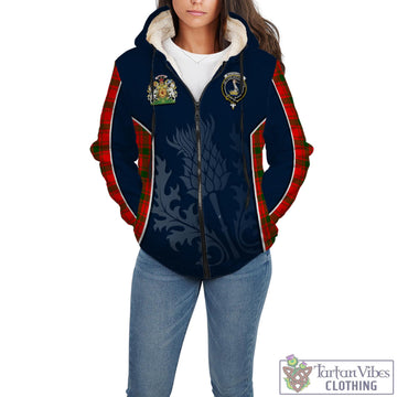 MacQuarrie Modern Tartan Sherpa Hoodie with Family Crest and Scottish Thistle Vibes Sport Style