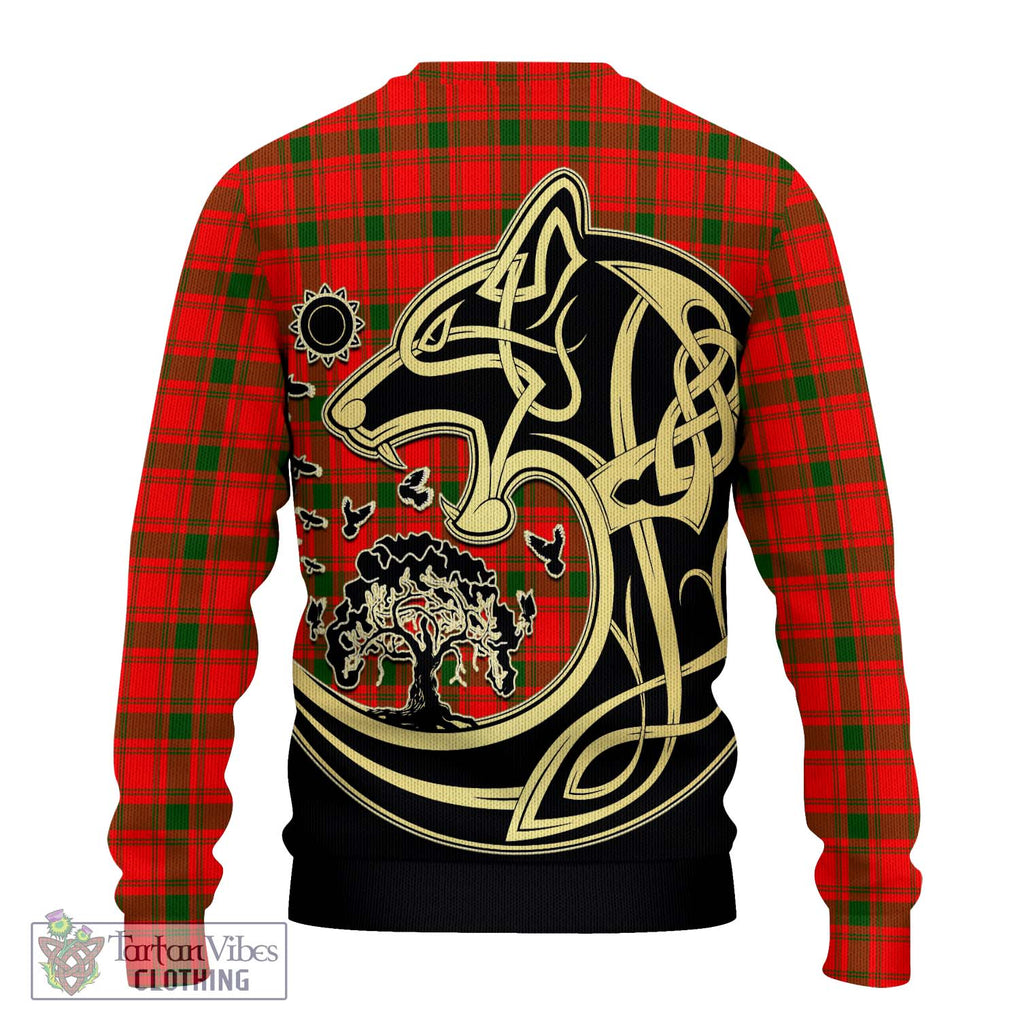 MacQuarrie Modern Tartan Knitted Sweater with Family Crest Celtic Wolf Style - Tartan Vibes Clothing