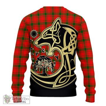 MacQuarrie Modern Tartan Ugly Sweater with Family Crest Celtic Wolf Style