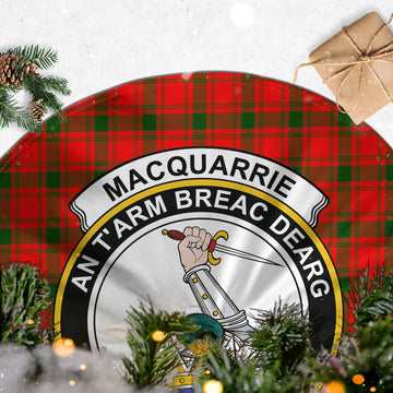 MacQuarrie Modern Tartan Christmas Tree Skirt with Family Crest