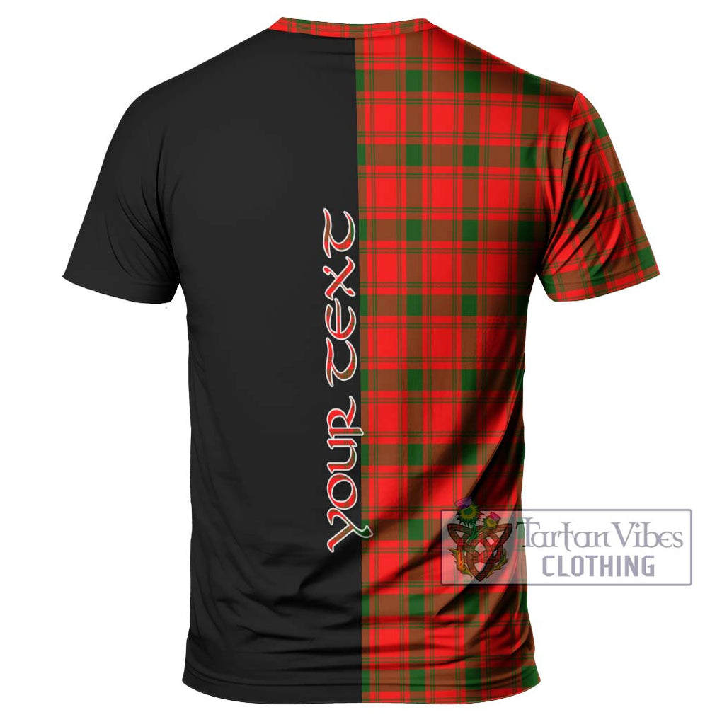 MacQuarrie Modern Tartan T-Shirt with Family Crest and Half Of Me Style - Tartanvibesclothing Shop