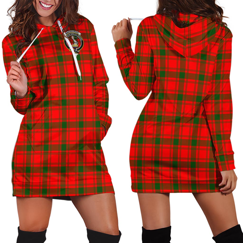 MacQuarrie Modern Tartan Hoodie Dress with Family Crest - Tartan Vibes Clothing