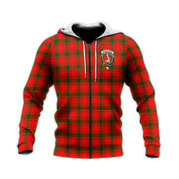 MacQuarrie Modern Tartan Knitted Hoodie with Family Crest