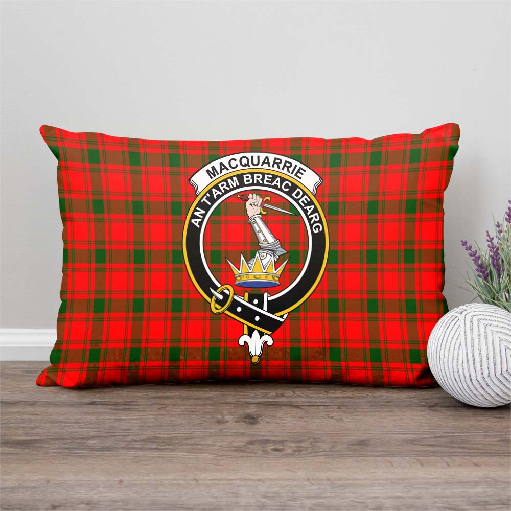 MacQuarrie Modern Tartan Pillow Cover with Family Crest Rectangle Pillow Cover - Tartanvibesclothing