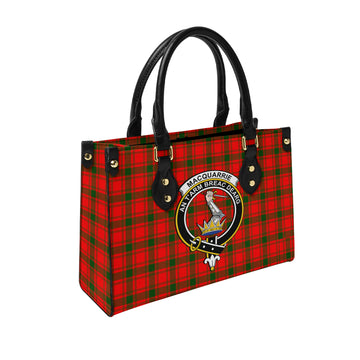 MacQuarrie Modern Tartan Leather Bag with Family Crest