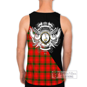 MacQuarrie Modern Tartan Men's Tank Top with Family Crest and Military Logo Style