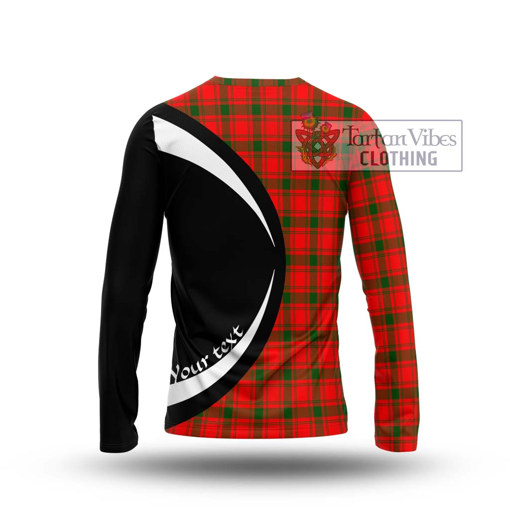 MacQuarrie Modern Tartan Long Sleeve T-Shirt with Family Crest Circle Style - Tartan Vibes Clothing