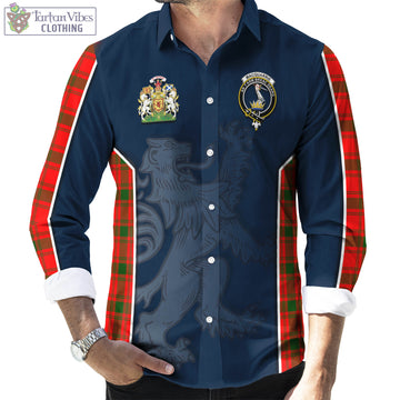 MacQuarrie Modern Tartan Long Sleeve Button Up Shirt with Family Crest and Lion Rampant Vibes Sport Style