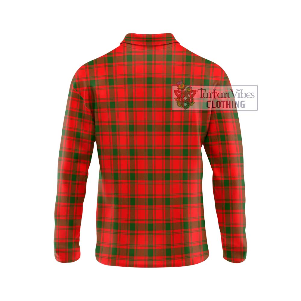 MacQuarrie Modern Tartan Long Sleeve Polo Shirt with Family Crest DNA In Me Style - Tartanvibesclothing Shop