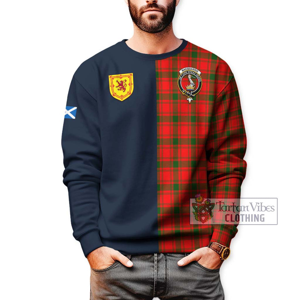 Tartan Vibes Clothing MacQuarrie Modern Tartan Sweatshirt with Scottish Lion Royal Arm Half Style