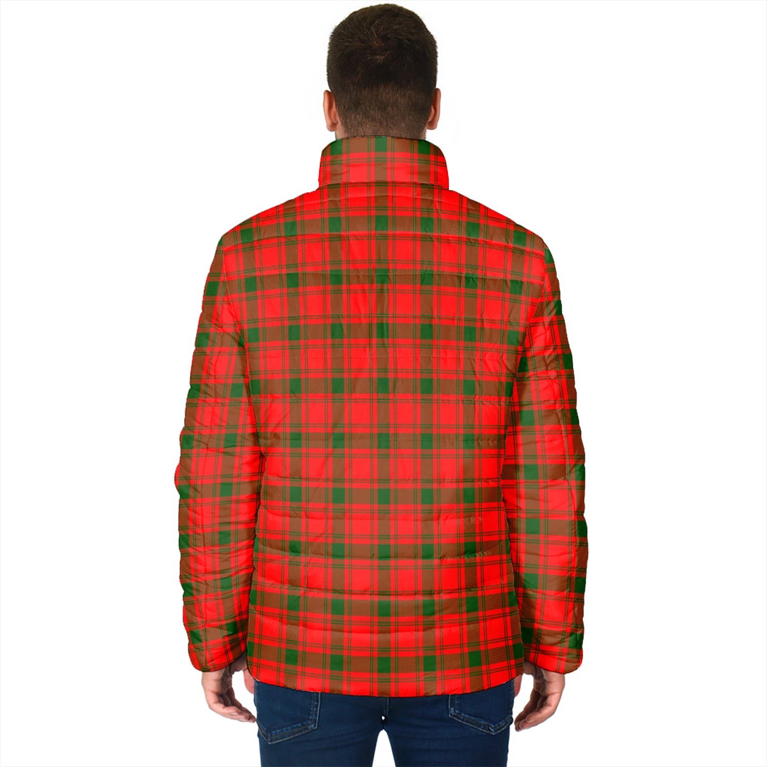 MacQuarrie Modern Tartan Padded Jacket with Family Crest - Tartan Vibes Clothing