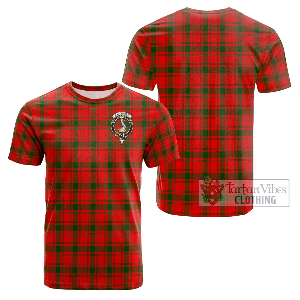 Tartan Vibes Clothing MacQuarrie Modern Tartan Cotton T-Shirt with Family Crest