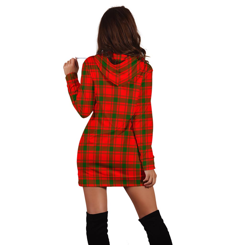 MacQuarrie Modern Tartan Hoodie Dress with Family Crest - Tartan Vibes Clothing