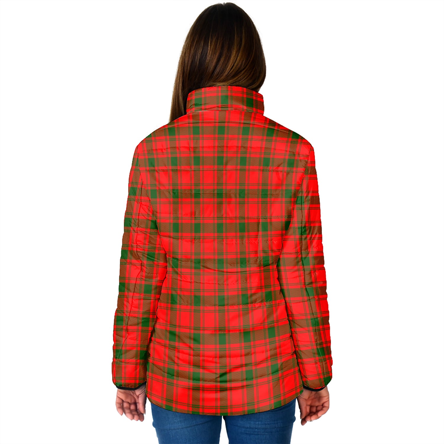 MacQuarrie Modern Tartan Padded Jacket with Family Crest - Tartan Vibes Clothing