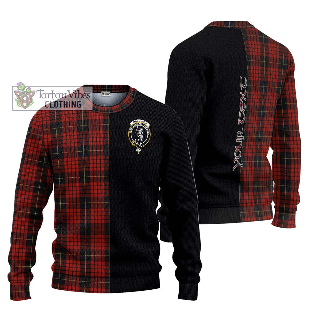 MacQueen (McQueen) Tartan Knitted Sweater with Family Crest and Half Of Me Style Unisex - Tartanvibesclothing Shop