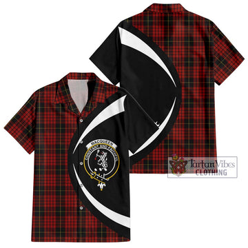 MacQueen (McQueen) Tartan Short Sleeve Button Up with Family Crest Circle Style