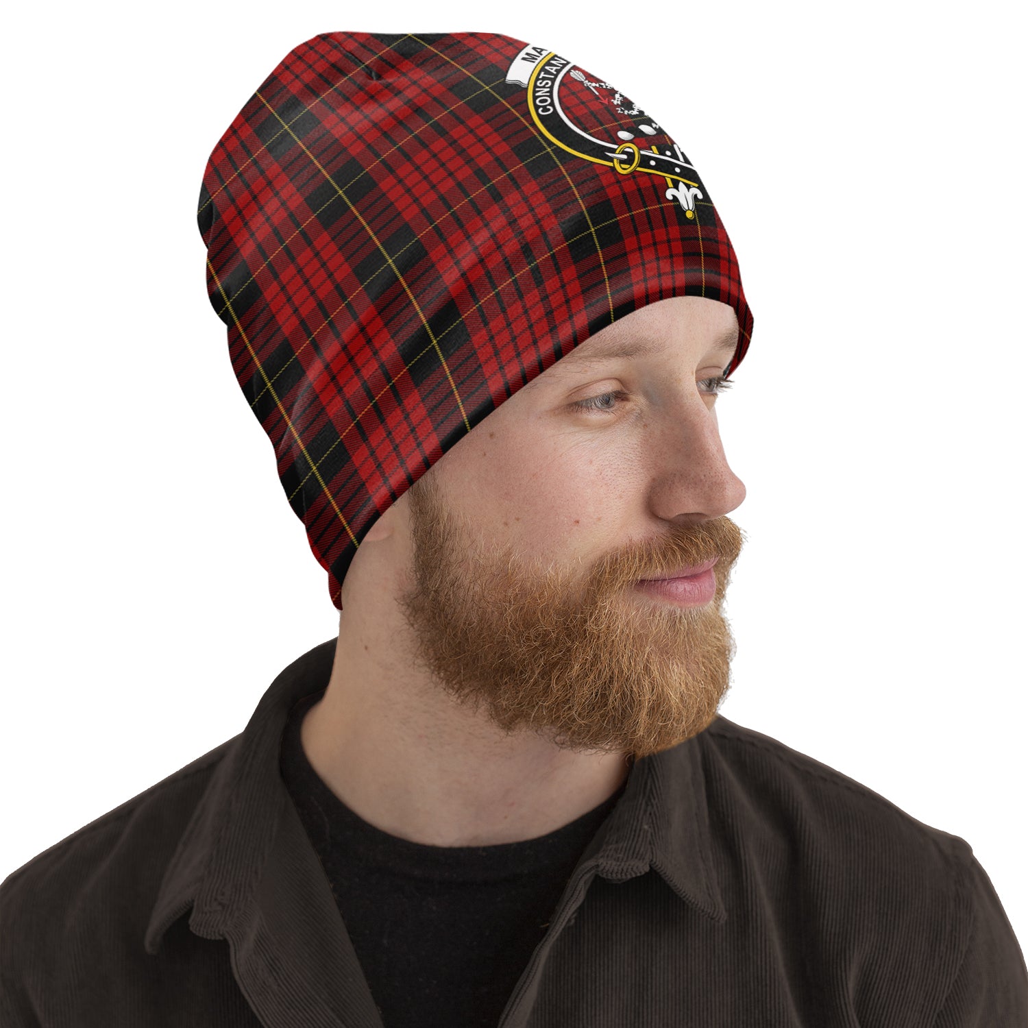 MacQueen (McQueen) Tartan Beanies Hat with Family Crest One Size 10.5*10.2 inches - Tartan Vibes Clothing