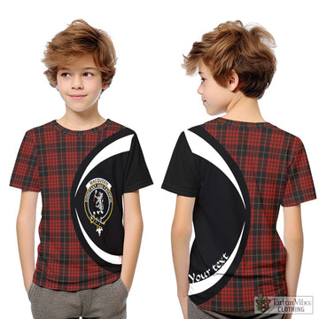 MacQueen (McQueen) Tartan Kid T-Shirt with Family Crest Circle Style