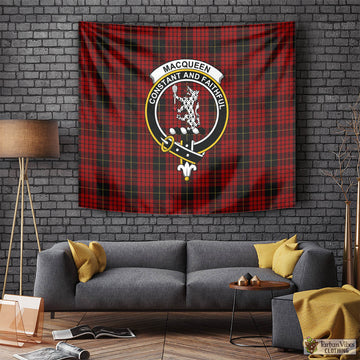 MacQueen (McQueen) Tartan Tapestry Wall Hanging and Home Decor for Room with Family Crest