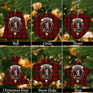 MacQueen (McQueen) Tartan Christmas Ceramic Ornaments with Family Crest