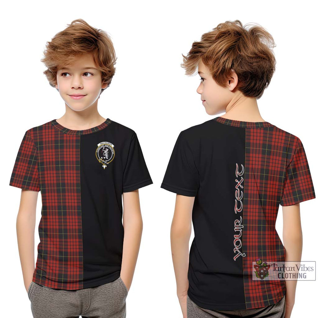 MacQueen (McQueen) Tartan Kid T-Shirt with Family Crest and Half Of Me Style Youth XL Size14 - Tartanvibesclothing Shop