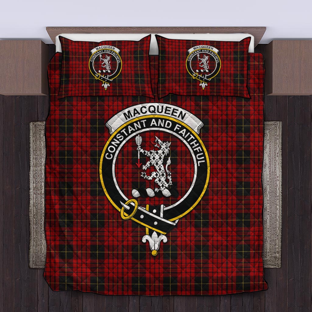 MacQueen (McQueen) Tartan Quilt Bed Set with Family Crest Twin - Tartan Vibes Clothing