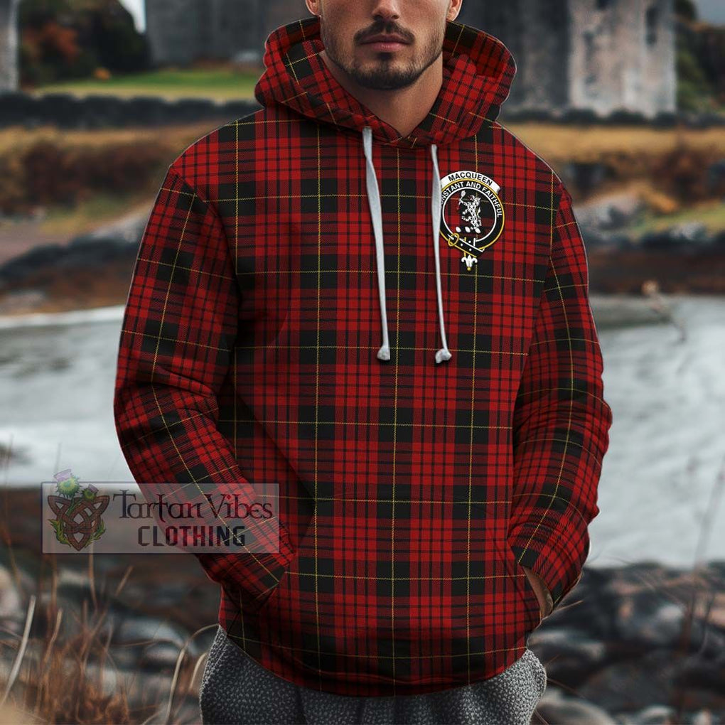 MacQueen (McQueen) Tartan Cotton Hoodie with Family Crest Pullover Hoodie XS - Tartan Vibes Clothing