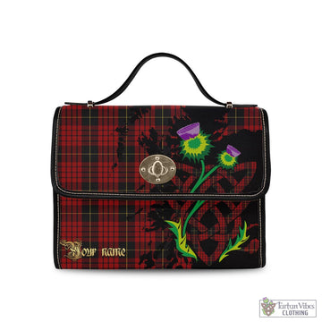 MacQueen (McQueen) Tartan Waterproof Canvas Bag with Scotland Map and Thistle Celtic Accents