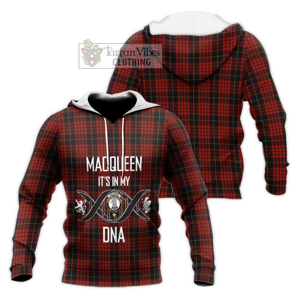 MacQueen (McQueen) Tartan Knitted Hoodie with Family Crest DNA In Me Style Unisex Knitted Pullover Hoodie - Tartanvibesclothing Shop