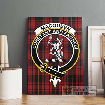 MacQueen (McQueen) Tartan Canvas Print Wall Art with Family Crest