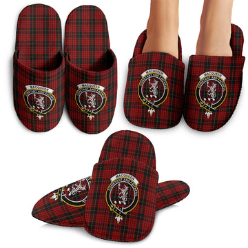 MacQueen (McQueen) Tartan Home Slippers with Family Crest