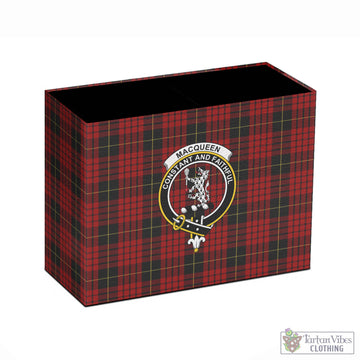 MacQueen (McQueen) Tartan Pen Holder with Family Crest