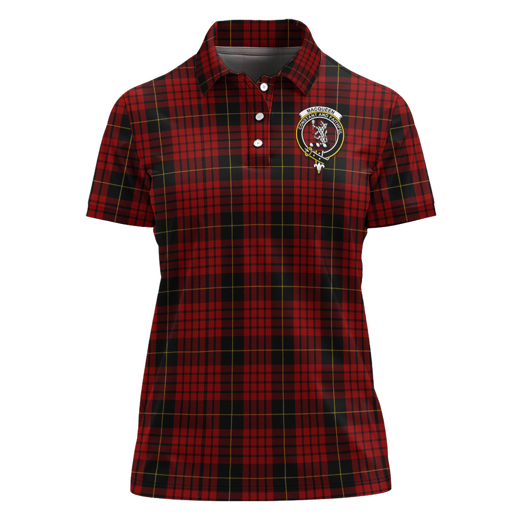 MacQueen (McQueen) Tartan Polo Shirt with Family Crest For Women - Tartan Vibes Clothing