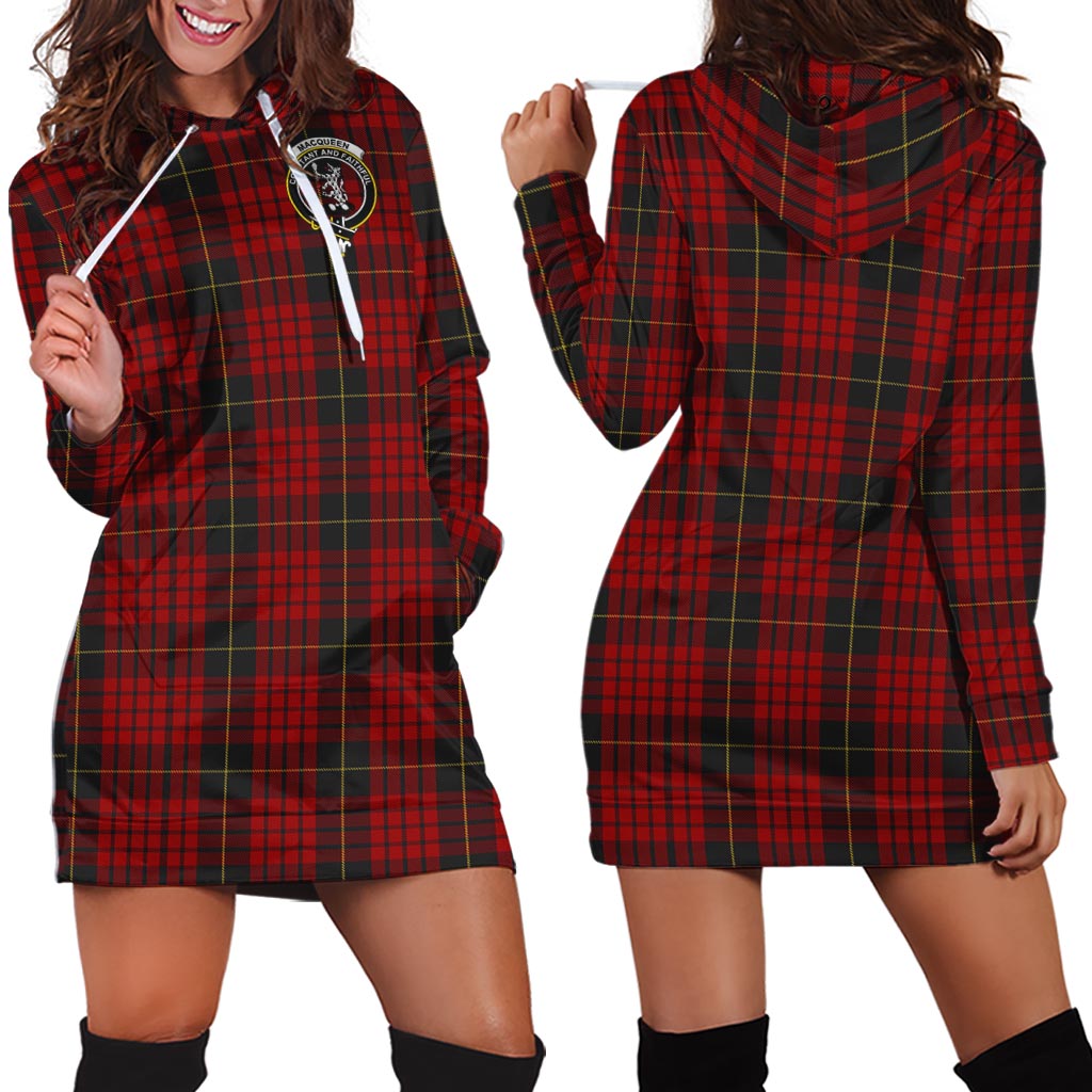 MacQueen (McQueen) Tartan Hoodie Dress with Family Crest - Tartan Vibes Clothing